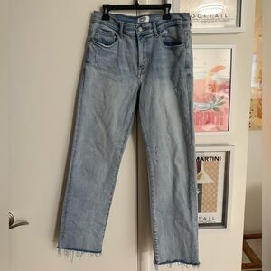 Kenzie Light Blue Frayed Hem Women's Jeans